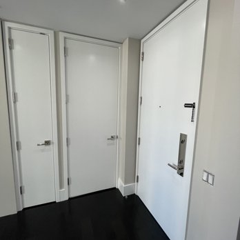 Mister White Pants - Sprayed all the doors and casings with Super White in a satin finish. Project in Upper East Side. Product by Renner Italia. - Painters Near Me - Brooklyn, New York Mister White Pants - Sprayed all the doors and casings with Super White in a satin finish. Project in Upper East Side. Product by Renner Italia. - Painters Near Me - Brooklyn, New York