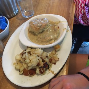 First Watch - Biscuits and gravy with a side of potatoes. It's too bad someone couldn't have taken 3 seconds to wipe the plate edges before serving it. - Breakfast & Brunch Near Me - Shawnee, Kansas First Watch - Biscuits and gravy with a side of potatoes. It's too bad someone couldn't have taken 3 seconds to wipe the plate edges before serving it. - Breakfast & Brunch Near Me - Shawnee, Kansas