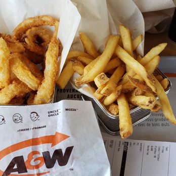 A&W - Bacon cheeseburger combo with extra side of onion rings. - Burgers Near Me - Gatineau, Quebec A&W - Bacon cheeseburger combo with extra side of onion rings. - Burgers Near Me - Gatineau, Quebec