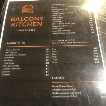 Balcony Bar and Cafe - Menu - Bars Near Me - New Orleans, Louisiana