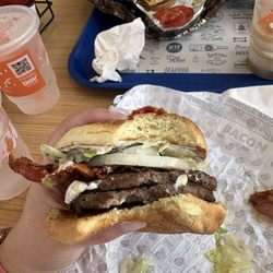 A&W Restaurant - Double Bacon Cheeseburger - No cheese