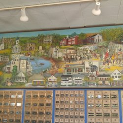 US Post Office - Beautiful painting greeting you at the entrance