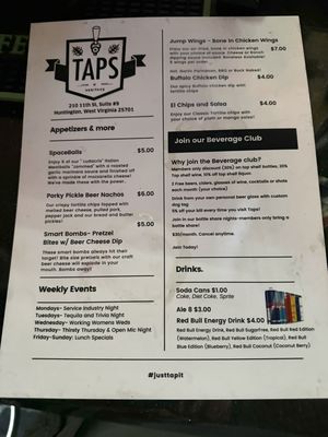 Menu photo 1 Taps at Heritage Huntington, WV Menu photo 1 Taps at Heritage Huntington, WV