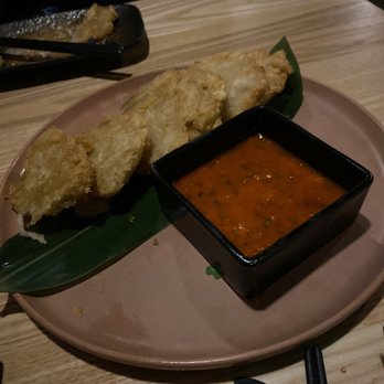 Yunta Nikkei - Tostones with Rocoto Sweet Chile sauce - Peruvian Near Me - Charlotte, North Carolina Yunta Nikkei - Tostones with Rocoto Sweet Chile sauce - Peruvian Near Me - Charlotte, North Carolina