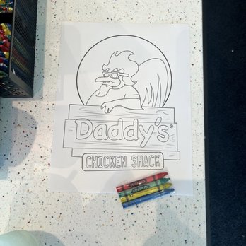 Daddy's Chicken Shack - Crayon  and picture to color - Chicken Shop Near Me - Littleton, Colorado
