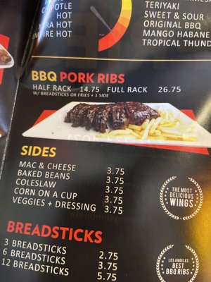 Menu photo 5 Wings Empire Los Angeles, CA