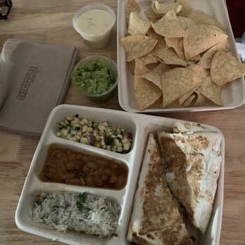 Chipotle Mexican Grill - Side of chips with Queso and guacamole. A quesadilla with rice, beans, and corn salsa. - Mexican Near Me - Jacksonville, Florida Chipotle Mexican Grill - Side of chips with Queso and guacamole. A quesadilla with rice, beans, and corn salsa. - Mexican Near Me - Jacksonville, Florida