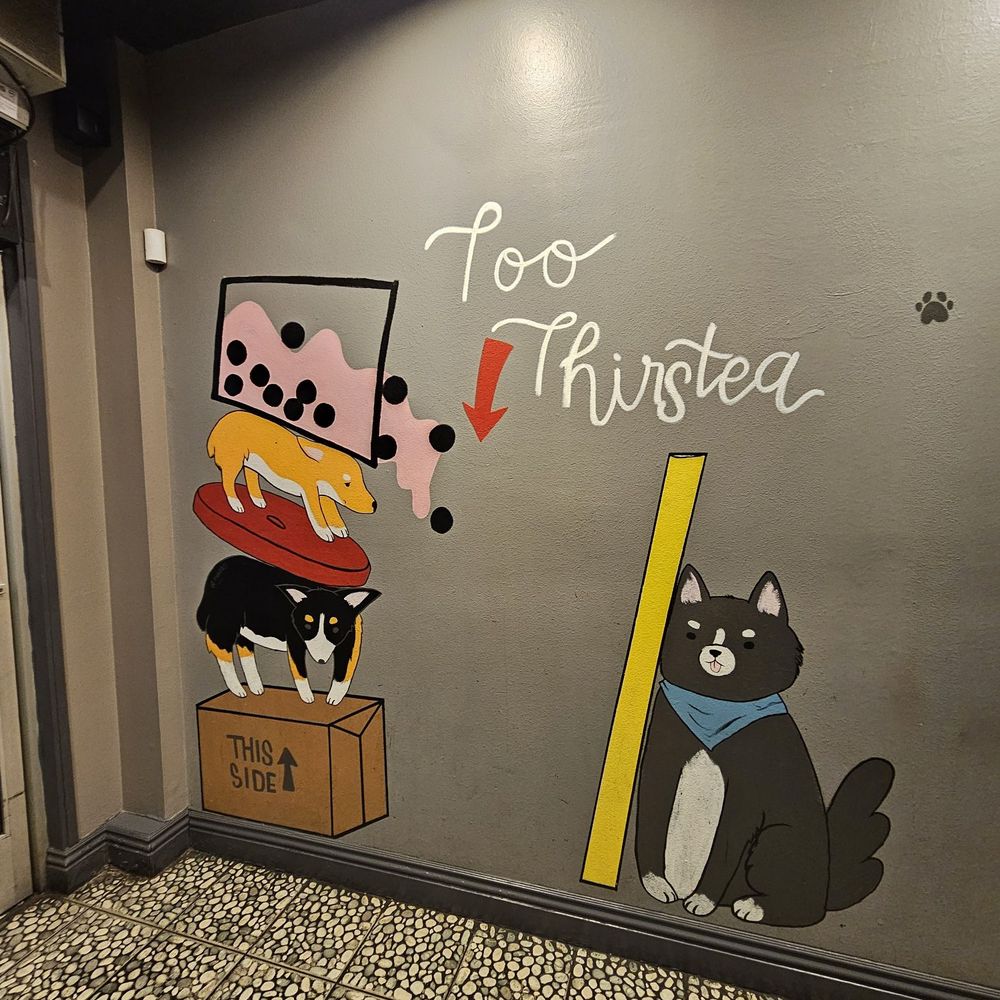 Tea Brick - Dog Mural - Tea Rooms Near Me - Monterey Park, California