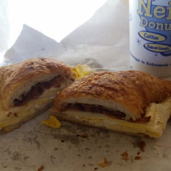 Neil's Donuts - Bacon egg and cheese on a croissant - Bakeries Near Me - Wallingford, Connecticut Neil's Donuts - Bacon egg and cheese on a croissant - Bakeries Near Me - Wallingford, Connecticut