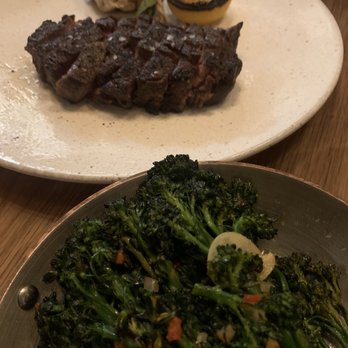 Marmo - 8oz rib cap and broccolini - Italian Near Me - Houston, Texas Marmo - 8oz rib cap and broccolini - Italian Near Me - Houston, Texas