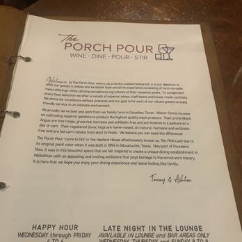 The Porch Pour - Menu with history - Beer Bar Near Me - Midlothian, Texas