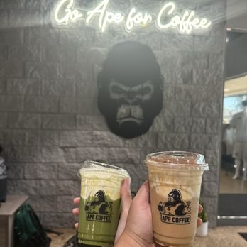 Ape Coffee - Matcha Latte with Sweet Cream Cold Foam & Tiramisu Latte - Coffee & Tea Near Me - Orange, California