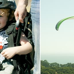 Starting young, our 3 yr old loved tandem paragliding