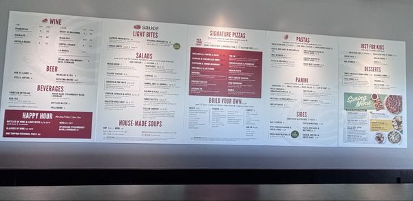 Menu photo 1 Sauce Pizza & Wine Gilbert, AZ Menu photo 1 Sauce Pizza & Wine Gilbert, AZ