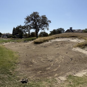 The Golf Club at Copper Valley - The black spot are fabric coming through the sand - Golf Near Me - Copperopolis, California The Golf Club at Copper Valley - The black spot are fabric coming through the sand - Golf Near Me - Copperopolis, California