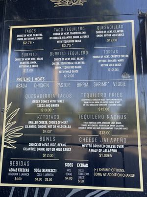 Menu photo 4 Tequileros Taqueria Elk Grove, CA