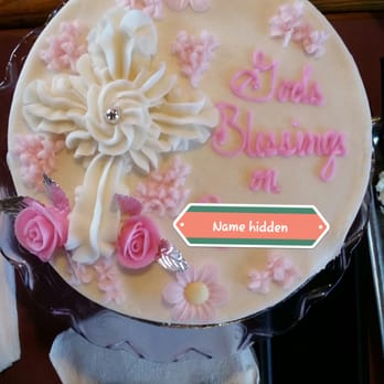 Pennington's Cakes - Lovely baptism cake, (I've photoshopped the name for privacy) - Bakeries Near Me - San Marcos, Texas
