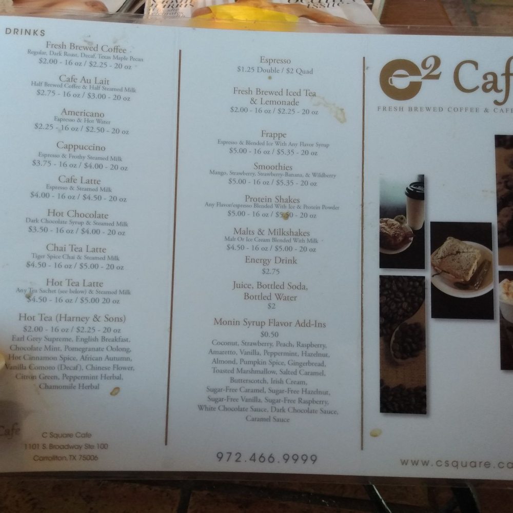 C Square Cafe - Menu - Coffee & Tea Near Me - Carrollton, Texas C Square Cafe - Menu - Coffee & Tea Near Me - Carrollton, Texas