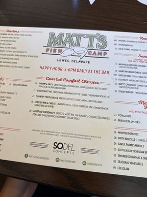 Menu photo 6 Matt's Fish Camp Lewes Lewes, DE Menu photo 6 Matt's Fish Camp Lewes Lewes, DE