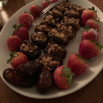 No Worries Private Chefs - Walnut and honey stuffed organic dates and dipped strawberries - Caterers Near Me No Worries Private Chefs - Walnut and honey stuffed organic dates and dipped strawberries - Caterers Near Me