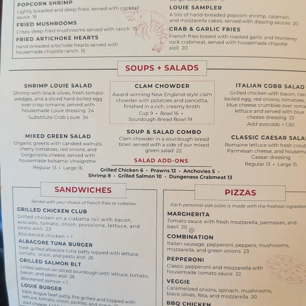 Louie Linguini's - menu - Seafood Near Me - Monterey, California Louie Linguini's - menu - Seafood Near Me - Monterey, California