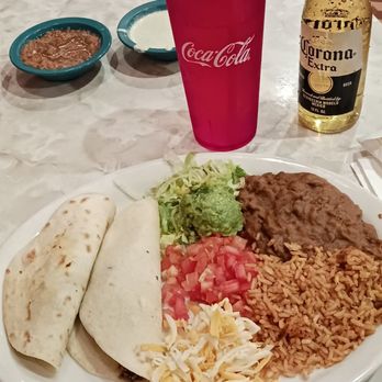 Chuy's - Taco plate with my dress Corona - Tex-Mex Near Me - Corpus Christi, Texas