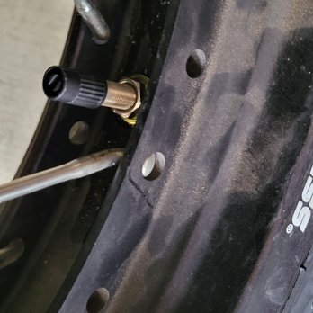 Bill's Motorcycles Plus - The new valve stem and new tire after it was replaced after Bill's failure. A $1 part!! Which would have saved my trip - Motorcycle Dealers Near Me - Salem, Oregon Bill's Motorcycles Plus - The new valve stem and new tire after it was replaced after Bill's failure. A $1 part!! Which would have saved my trip - Motorcycle Dealers Near Me - Salem, Oregon