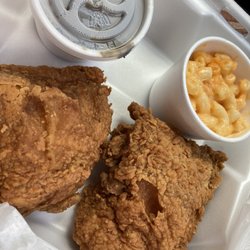 Indi's Fast Food Restaurant - It was a 3 piece, but my husband was too busy eating it  this one was with green beans and Mac and cheese.