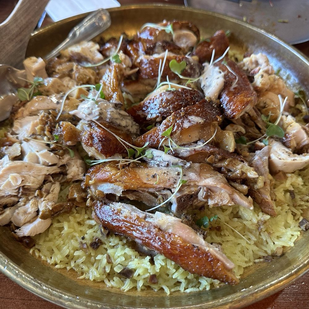 Miss Shang - Wild mushroom and roasted chicken rice (or what people have been calling the Asian paella) - Asian Fusion Near Me - San Mateo, California Miss Shang - Wild mushroom and roasted chicken rice (or what people have been calling the Asian paella) - Asian Fusion Near Me - San Mateo, California