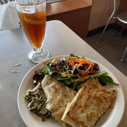 Fresco Creperie & Cafe - About $18: Iced Tea, Chicken & Gruyere Crepe w/ mushroom & spinach