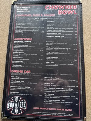 Menu photo 2 Chowder Bowl Depoe Bay, OR Menu photo 2 Chowder Bowl Depoe Bay, OR