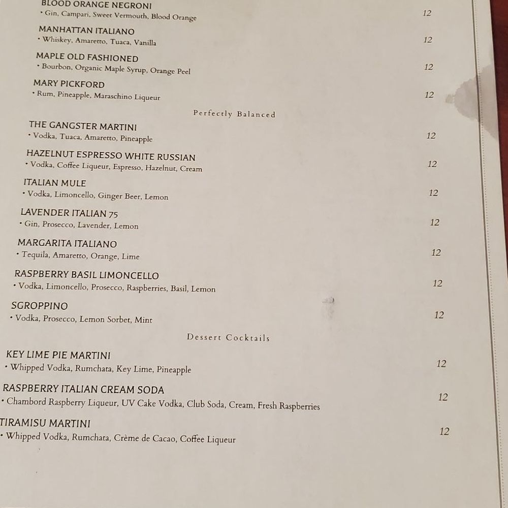 Specialty drink menu. Specialty drink menu.