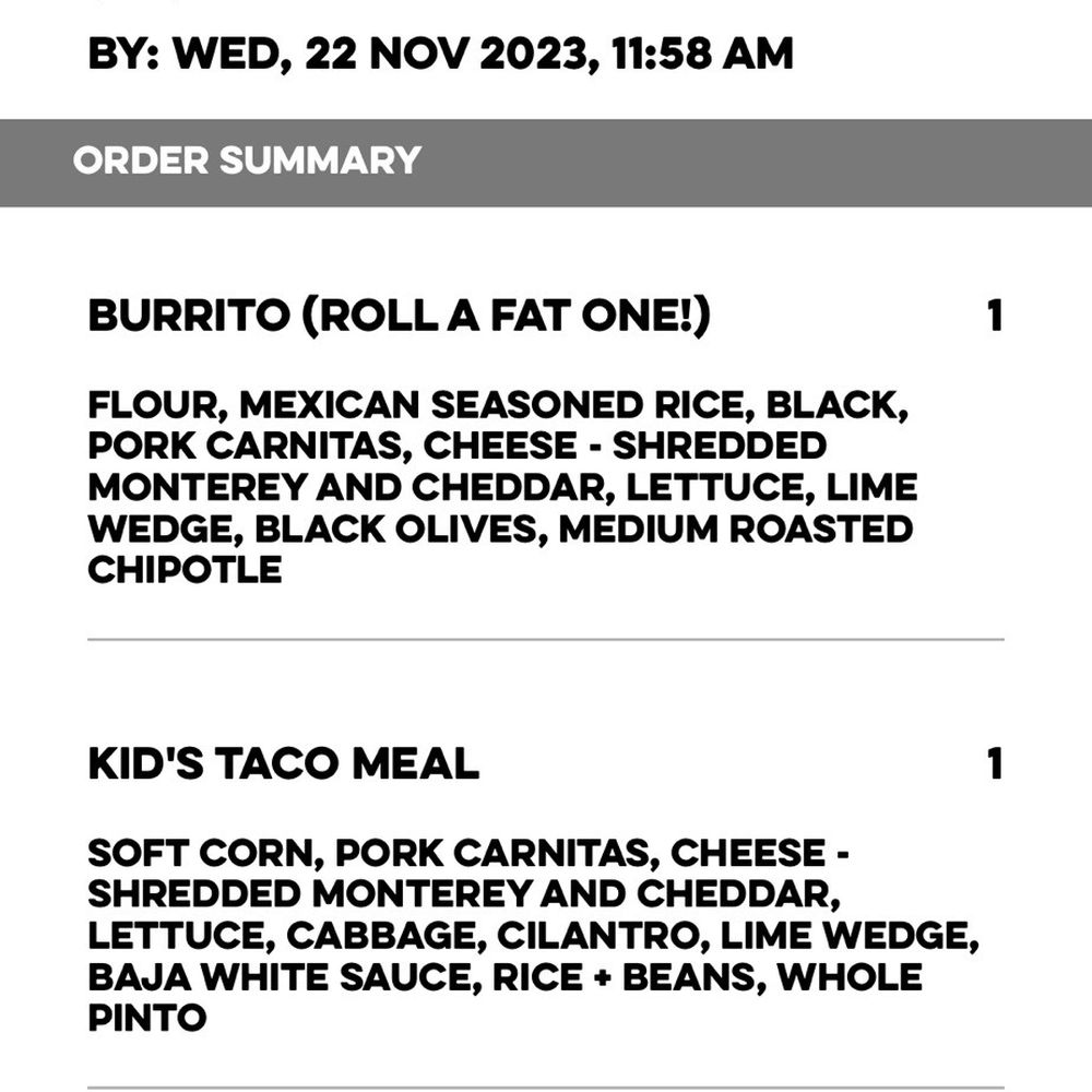 Taco Del Mar - First time mobile ordering through the Taco Del Mar App. 11/22/2023 - Fast Food Near Me - Moses Lake, Washington Taco Del Mar - First time mobile ordering through the Taco Del Mar App. 11/22/2023 - Fast Food Near Me - Moses Lake, Washington