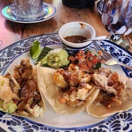 Lobster taco, shrimp taco and grilled taco