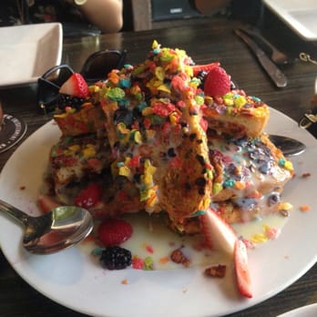 Bosscat Kitchen & Libations - Fruity pebble french toast ! Yummy! - New American Near Me - Irvine, California Bosscat Kitchen & Libations - Fruity pebble french toast ! Yummy! - New American Near Me - Irvine, California