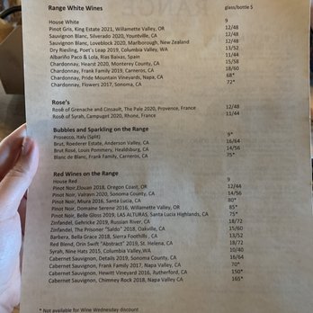 RANGE kitchen & tap - Drinks Menu - New American Near Me - Roseville, California RANGE kitchen & tap - Drinks Menu - New American Near Me - Roseville, California