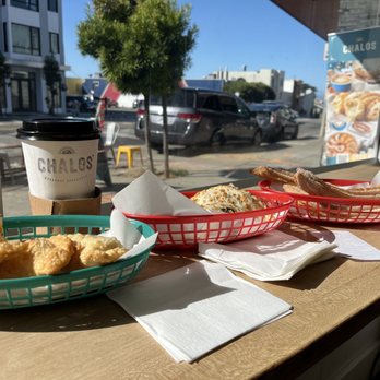 Chalos - A carefully chosen selection of 6 empi's, and 3 churros w/strong coffee - Coffee & Tea Near Me - San Francisco, California Chalos - A carefully chosen selection of 6 empi's, and 3 churros w/strong coffee - Coffee & Tea Near Me - San Francisco, California