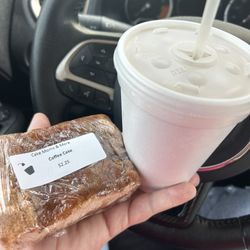 Cake Moms & More Bakery and Coffee Shop - Coffee cake and Iced Mocha latte