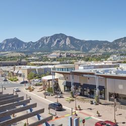 Twenty Ninth Street - Elevated view of Twenty Ninth Street shopping center with the Flatirons in the background.