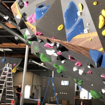 Flowstone Climbing - Overhang area with new sets going up! Sweet! - Gyms Near Me - Redlands, California Flowstone Climbing - Overhang area with new sets going up! Sweet! - Gyms Near Me - Redlands, California