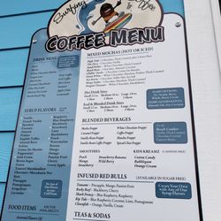 The Surfing Bean Coffee Company - Coffee menu