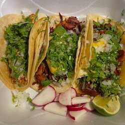 Taqueria Chile Frito - One Chicken and two Al Pastor tacos!