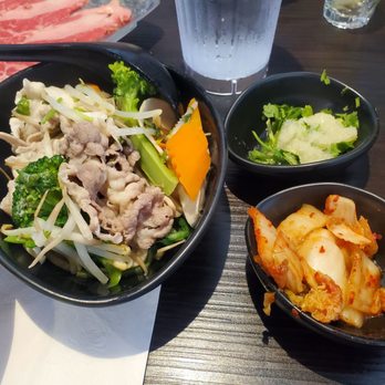 Shabuya - Cooked sliced meats and veggies. Kim chee, cilantro and garlic. - Hot Pot Near Me - Honolulu, Hawaii
