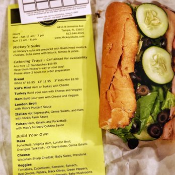 Mickey’s Subs - Their menu - Sandwiches Near Me - Tampa, Florida Mickey’s Subs - Their menu - Sandwiches Near Me - Tampa, Florida