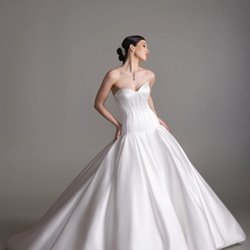 Drop waist satin ball gown by Lazaro