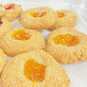 The Stone Hearth Bakery - Almond thumb print apricot cookies. - Bakeries Near Me - Frederick, Maryland The Stone Hearth Bakery - Almond thumb print apricot cookies. - Bakeries Near Me - Frederick, Maryland