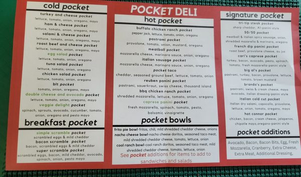 Menu photo 2 Pocket Deli Rancho Cordova, CA Menu photo 2 Pocket Deli Rancho Cordova, CA