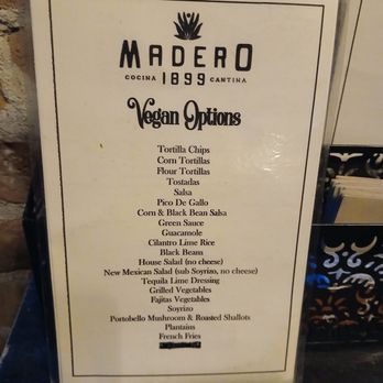 Madero 1899 - The Vegan Menu. - Mexican Near Me - Fullerton, California Madero 1899 - The Vegan Menu. - Mexican Near Me - Fullerton, California