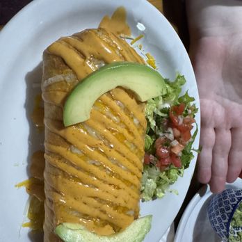 Cocina Mexico Lindo - Aloha - Chicken chimichanga (which I'm pretty sure weights at least three pounds) - Mexican Near Me - Aloha, Oregon Cocina Mexico Lindo - Aloha - Chicken chimichanga (which I'm pretty sure weights at least three pounds) - Mexican Near Me - Aloha, Oregon