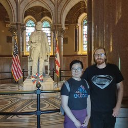 Garfield Memorial - In front of the statue of President Garfield near the entrance.